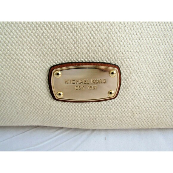 Michael Kors Canvas Tote Extra Large Beach Bag Rope Handles Purse Shoulder Bag - Picture 2 of 8